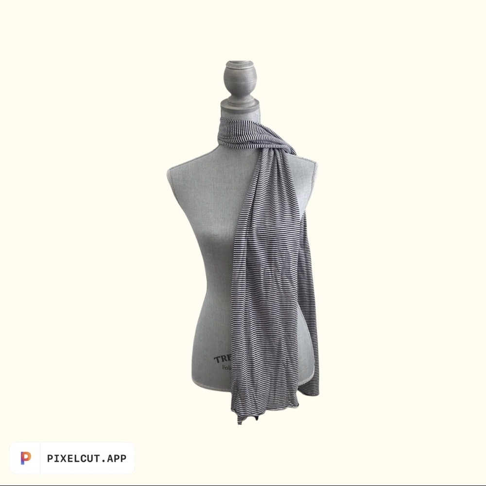 Navy stripe scarf